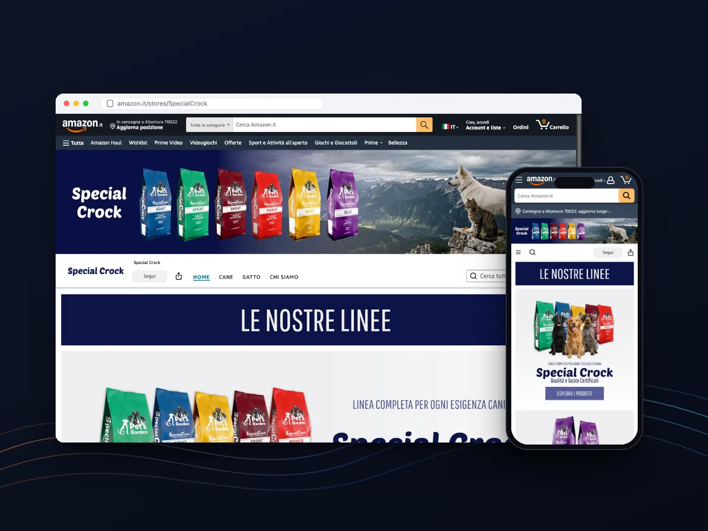 Lo store del marchio Special Crock su Amazon, su computer e telefono